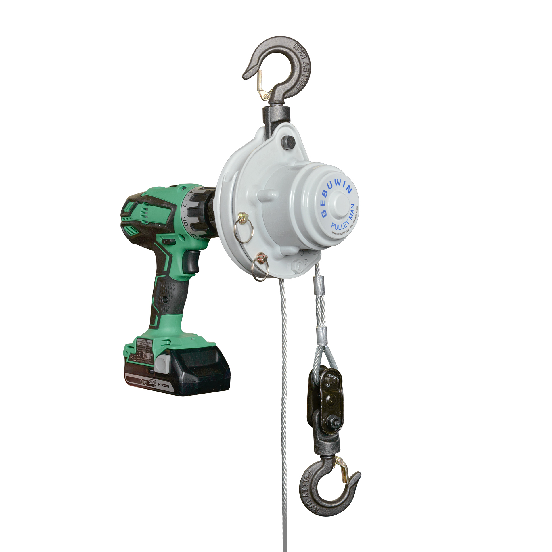 Gebuwin Pulley Man - wciągarka linowa ręczna - 300 kg - tak