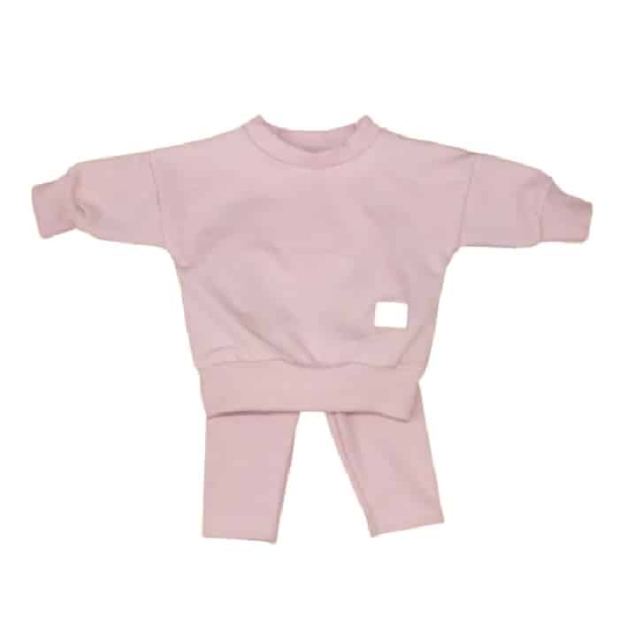 KAZUM DRES BLUZA OVERSIZE + LEGGINSY PRĄŻEK POWDER PINK ZZ - 80
