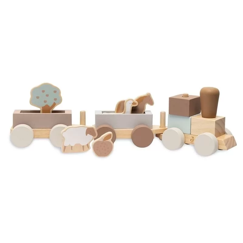Jollein - drewniany pociąg ze zwierzętami FARM Train BBTB