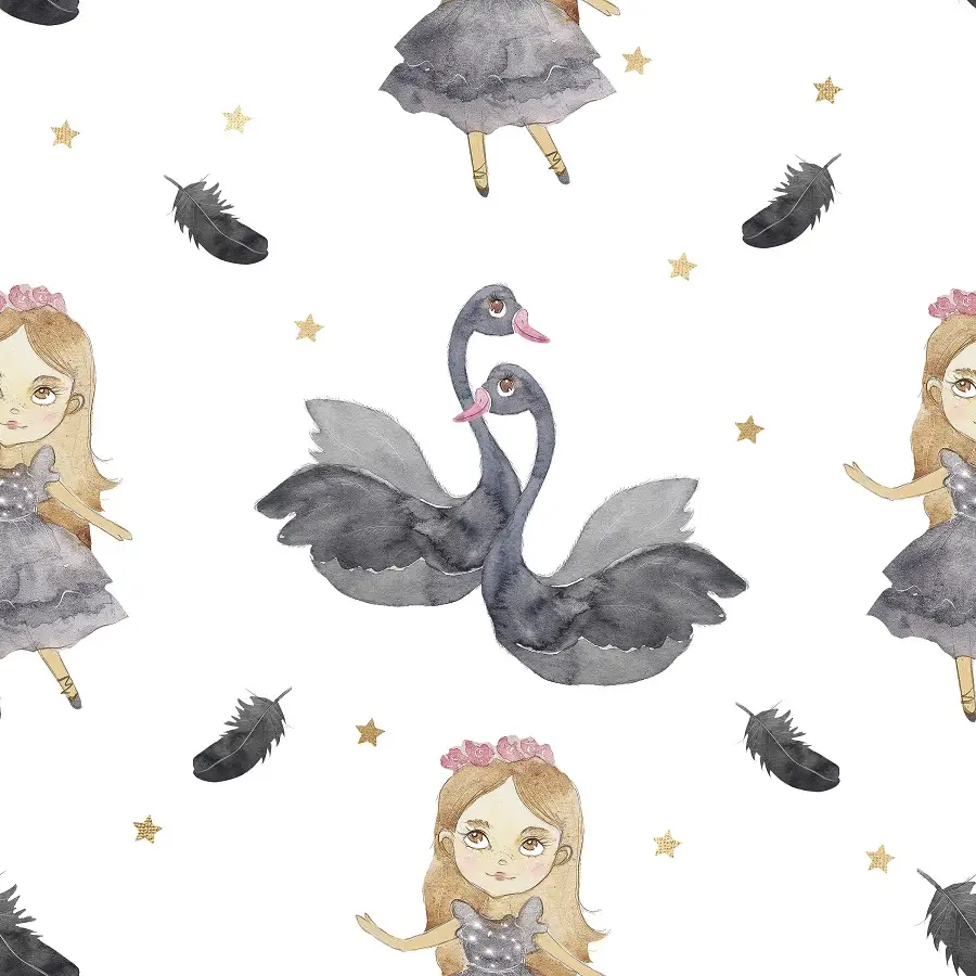 Tapeta Black Swan White BW