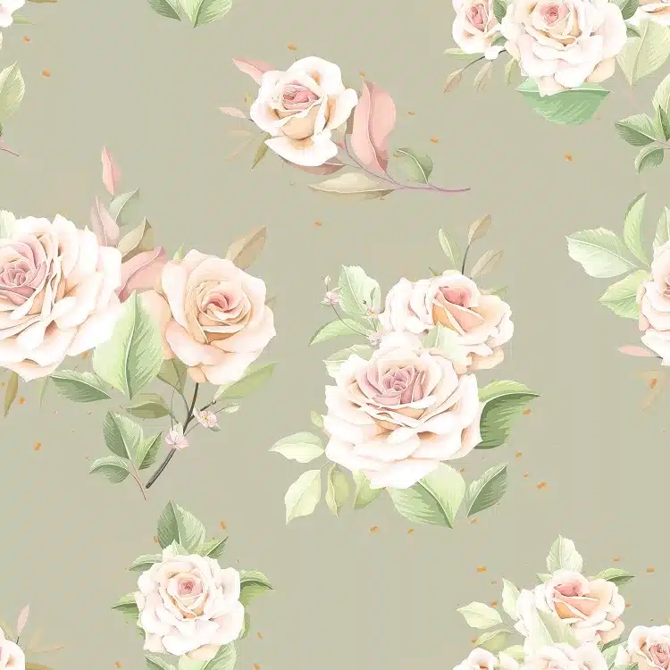 Tapeta ścienna Mini Roses on green