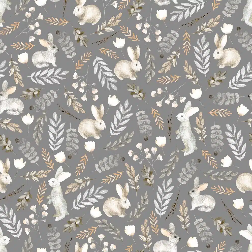Tapeta Grey Rabbits BW
