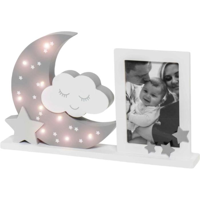 Ramka do zdjęć z lampką LED Moonlight DOOKY grey AG