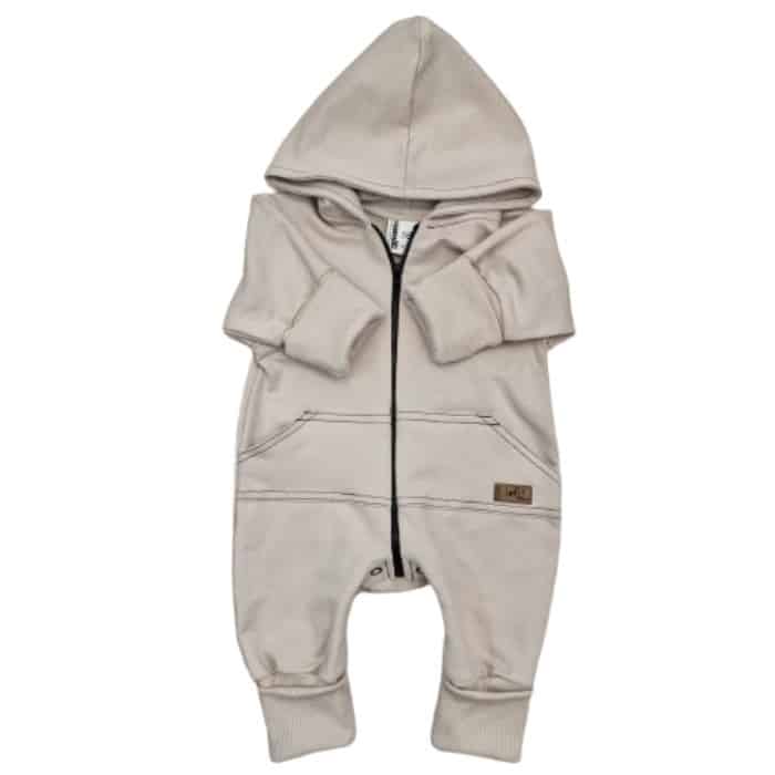 KAZUM KOMBINEZON, PAJAC WYGODNY BAWEŁNIANY ALABASTER BEIGE ZZ - 62