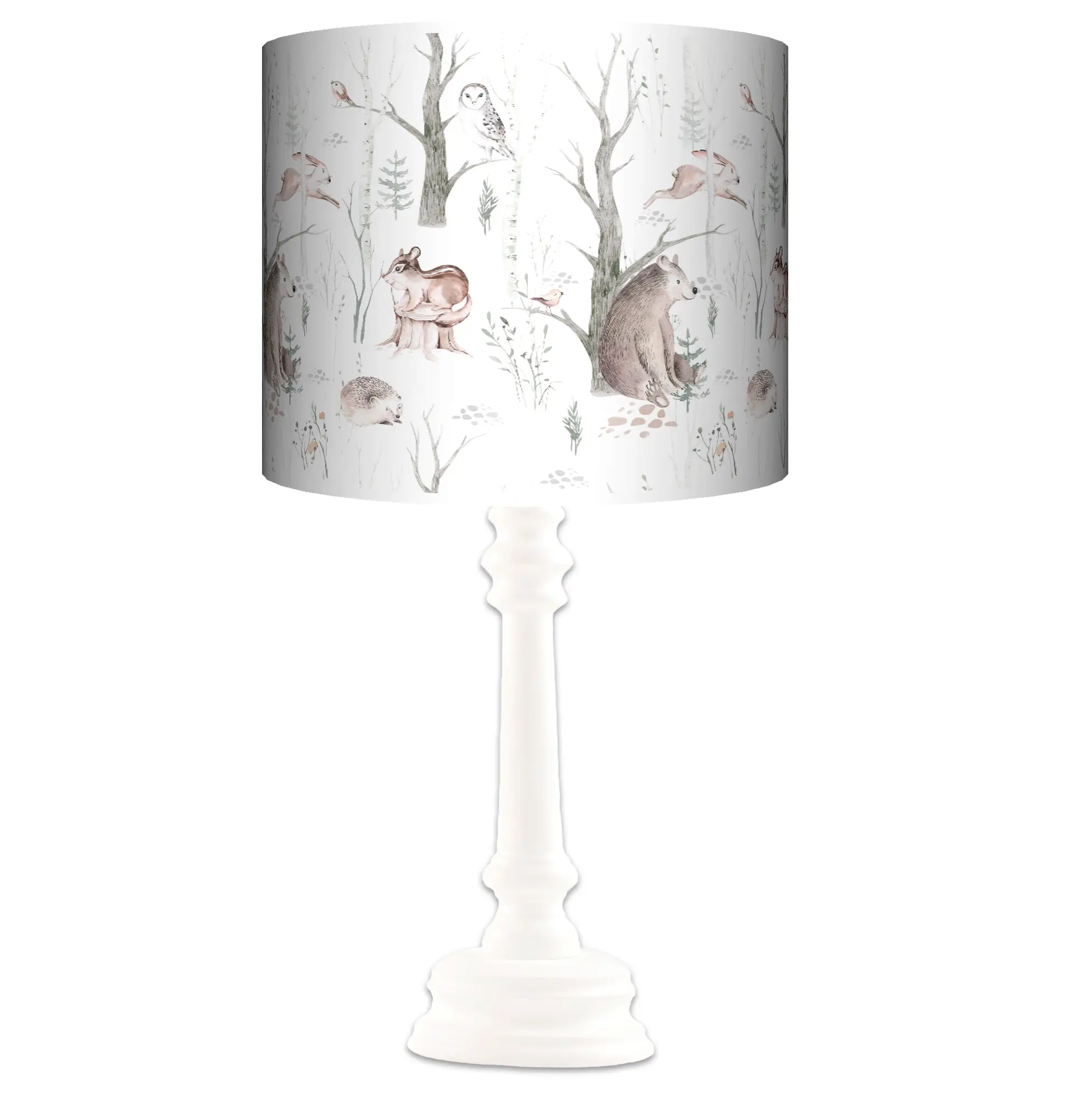 Lampa stojąca QUEEN Skandiavian Forest Miś - kolor podstawy biały FL