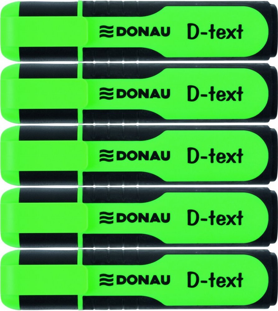 5x Zakreślacz fluorescencyjny Donau, D-Text, ścięta, zielony