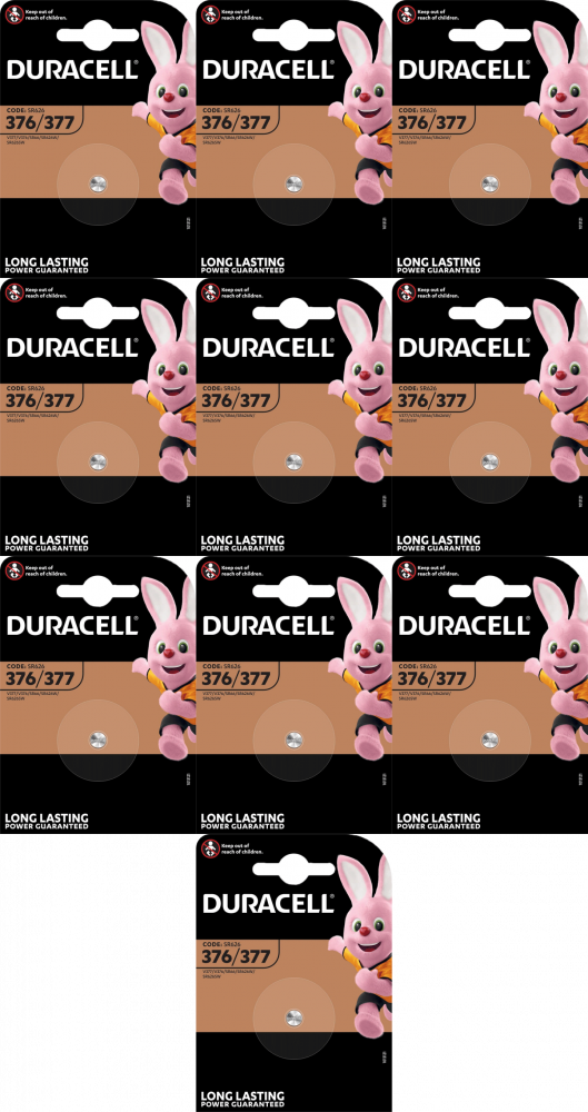 10x Bateria Duracell 376/377, 1 sztuka