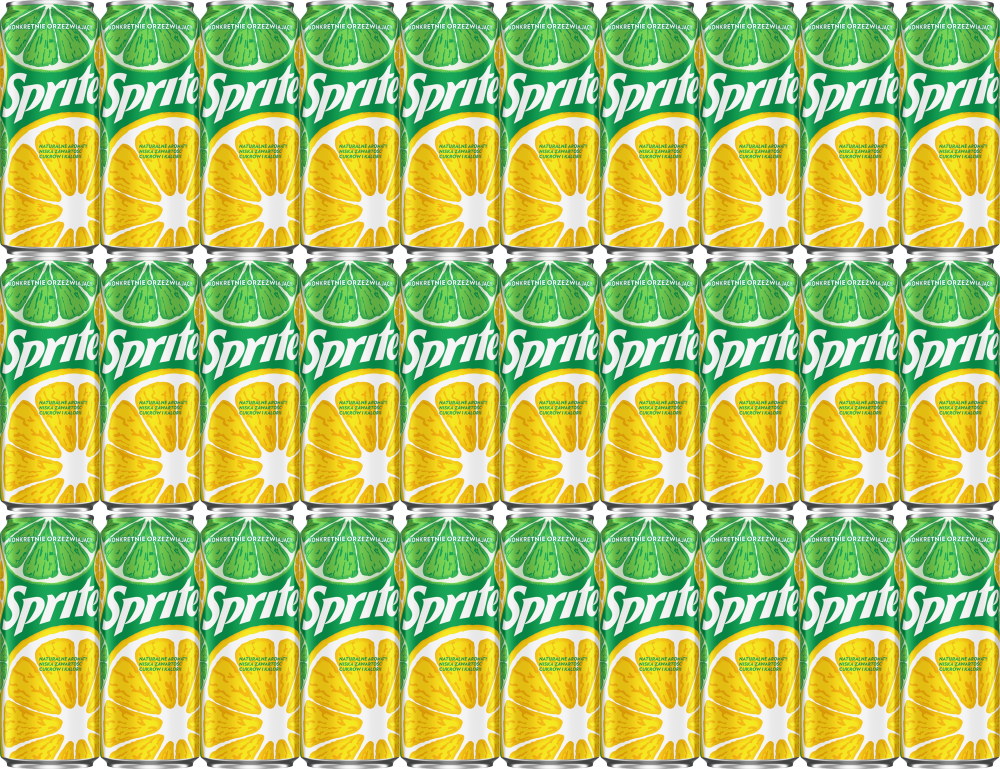 72x Napój gazowany Sprite, puszka Sleek, 0.33l