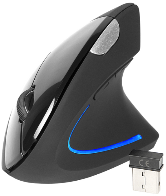 Myszka bezprzewodowa Tracer Flipper, pionowa, optyczna, czarny