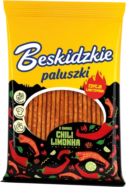 Paluszki Beskidzkie Aksam, o smaku chili i limonki, 60g