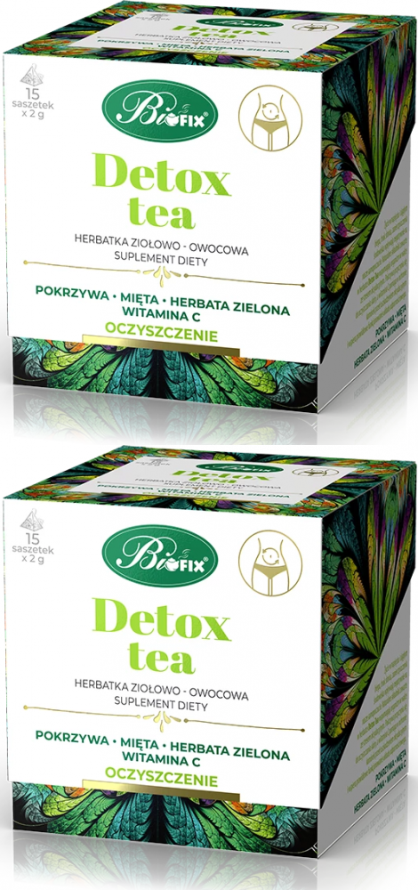 2x Herbata funkcjonalna w torebkach Bifix Detox Tea, oczyszczenie, 15 sztuk x 2g