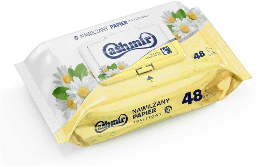 Papier toaletowy nawilżany Cashmir, rumianek, 48 sztuk