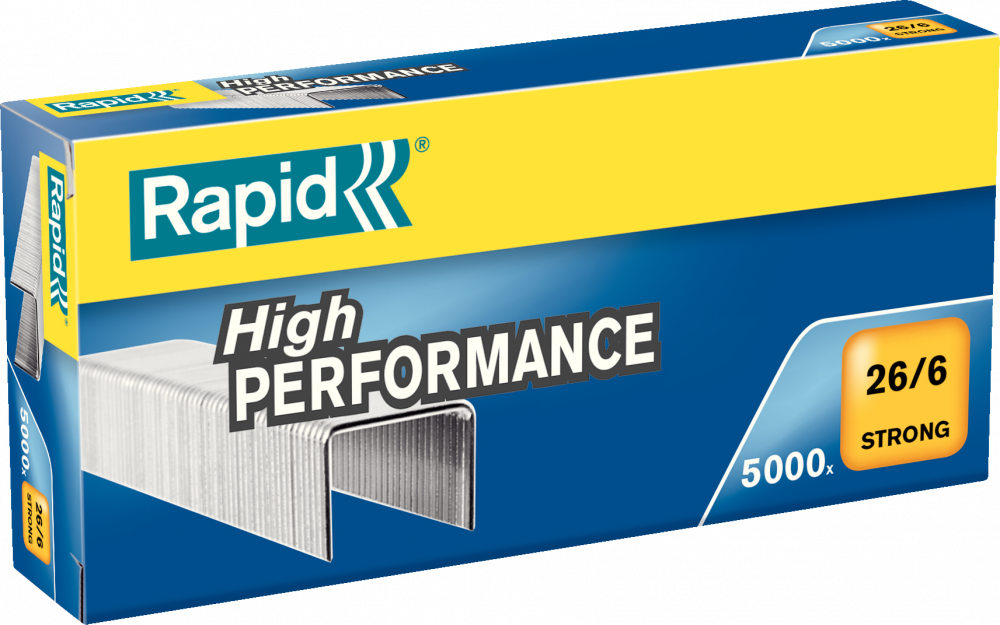 Zszywki Rapid Strong, 26/6 5M, 5000 sztuk, srebrny