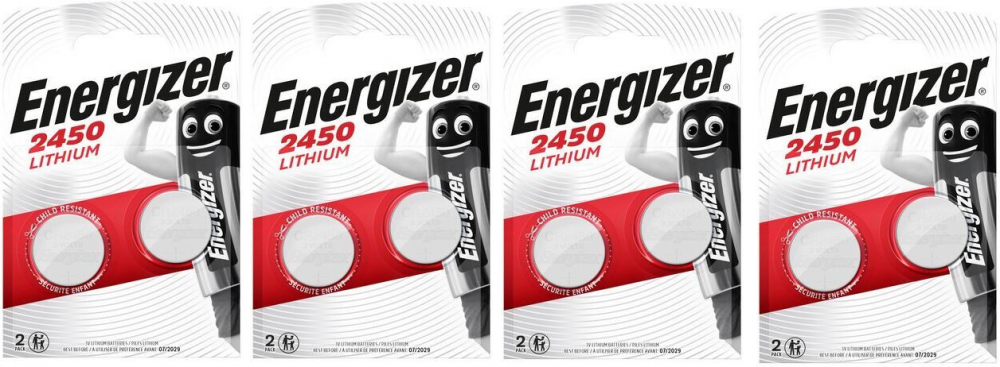 4x Bateria litowa Energizer CR2450, 3V, 2 sztuki