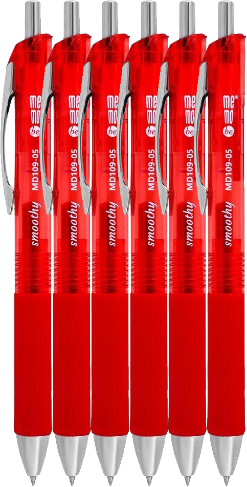 6x Długopis żelowy MemoBe Smoothy, 0.5mm, czerwony