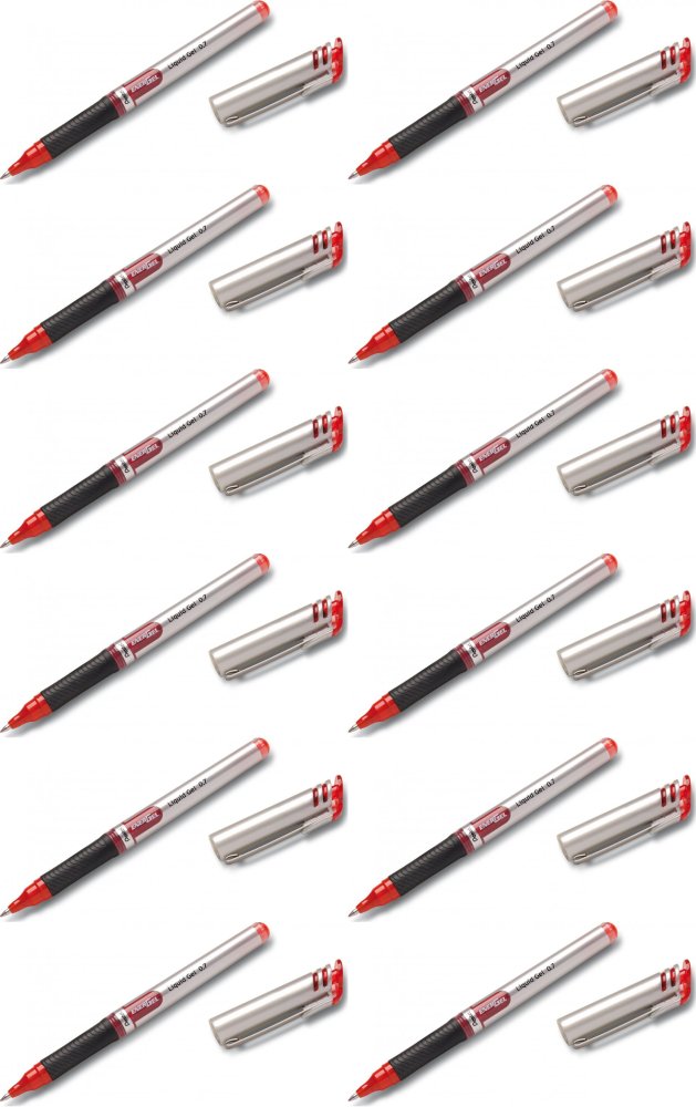 12x Pióro kulkowe Pentel, BL17, 0.7mm, czerwony