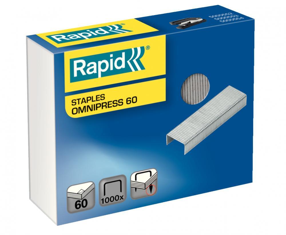 Zszywki Rapid Omnipress 60, 1000 sztuk, srebrny