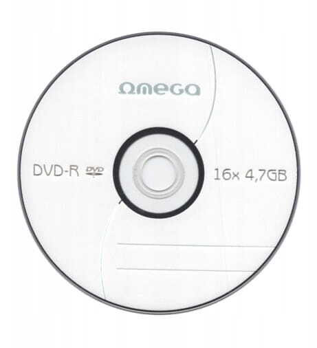 Płyta DVD-R Omega, do jednokrotnego zapisu, 4.7GB, koperta, 10 sztuk