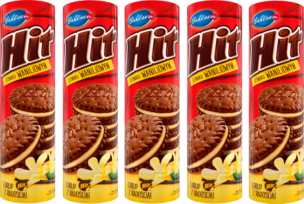 5x ciastka Hit, waniliowy, 220g