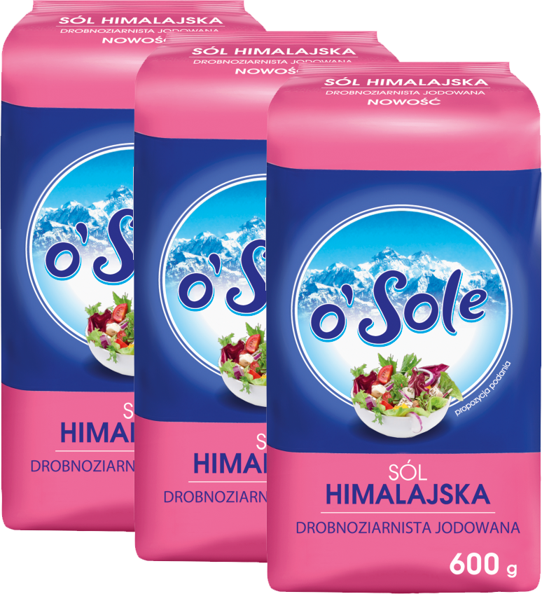 3x Sól Himalajska drobnoziarnista O'sole, 600g