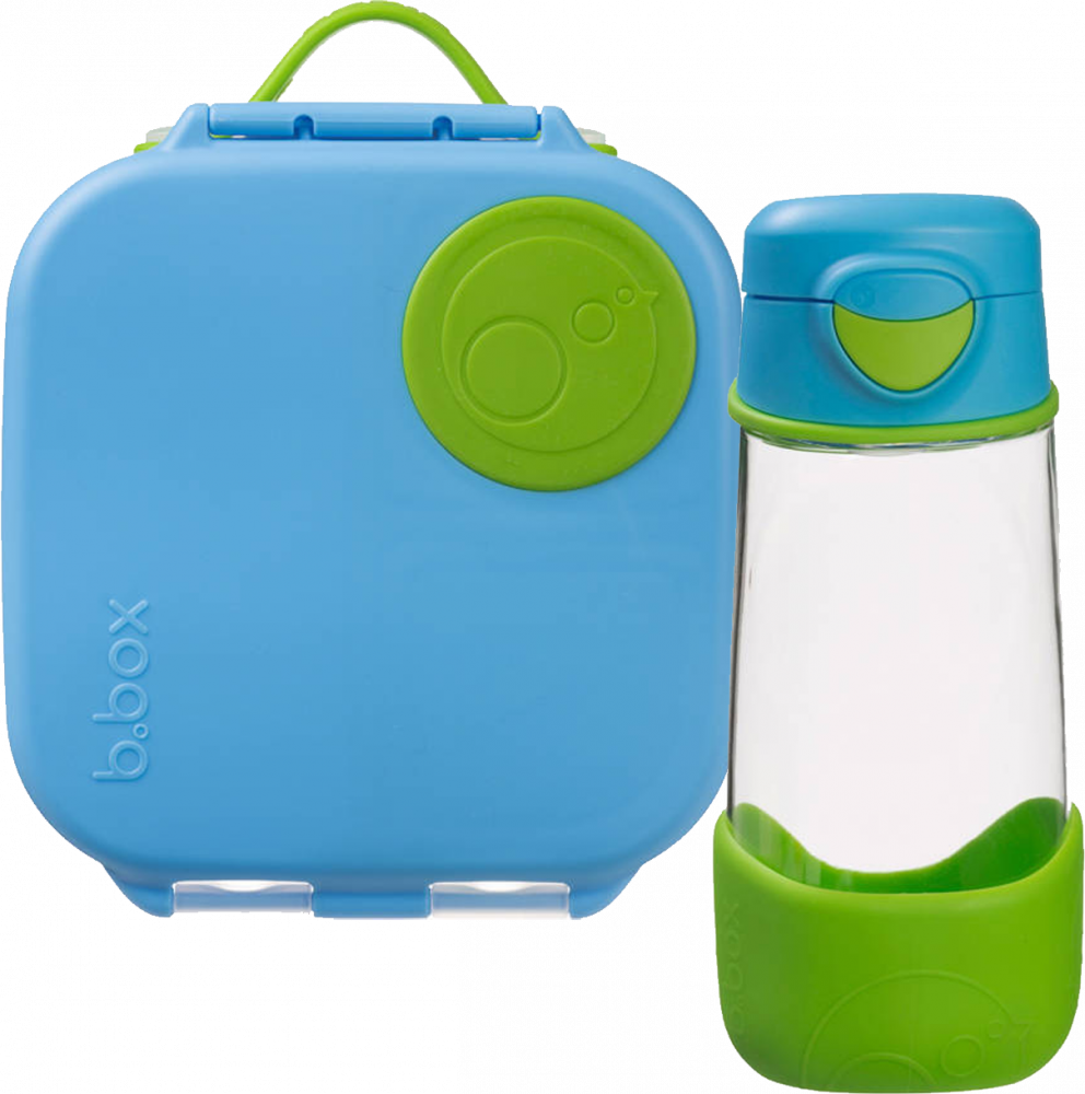 Zestaw: Sportowa butelka tritanowa, 450 ml + Mini Lunchbox, 1l, B.Box Ocean Breeze