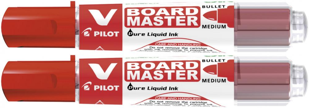 2x Marker suchościeralny Pilot V Board Master, okrągła, 6mm, czerwony