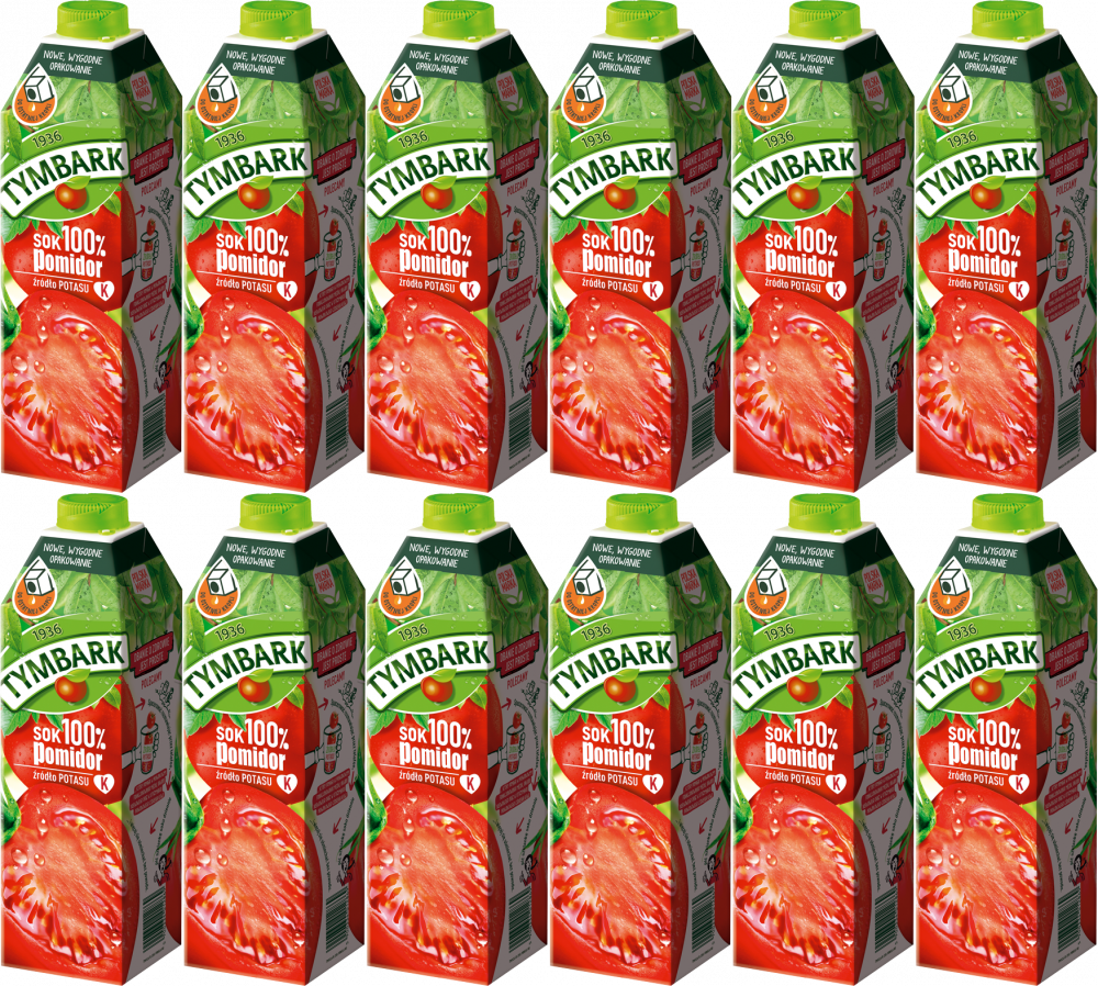 12x Sok pomidorowy Tymbark, karton, 1l