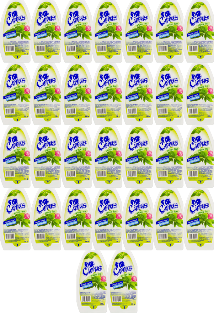 48x Odświeżacz powietrza Cirrus, green tea, żel, 150g