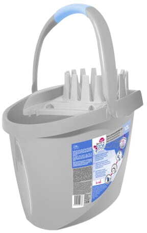 Wiadro z wyciskarką York Bacteria Stop, 12l, szary
