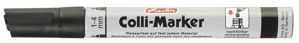 Marker permanentny Herlitz Colli, okrągła, 1- 4mm, czarny