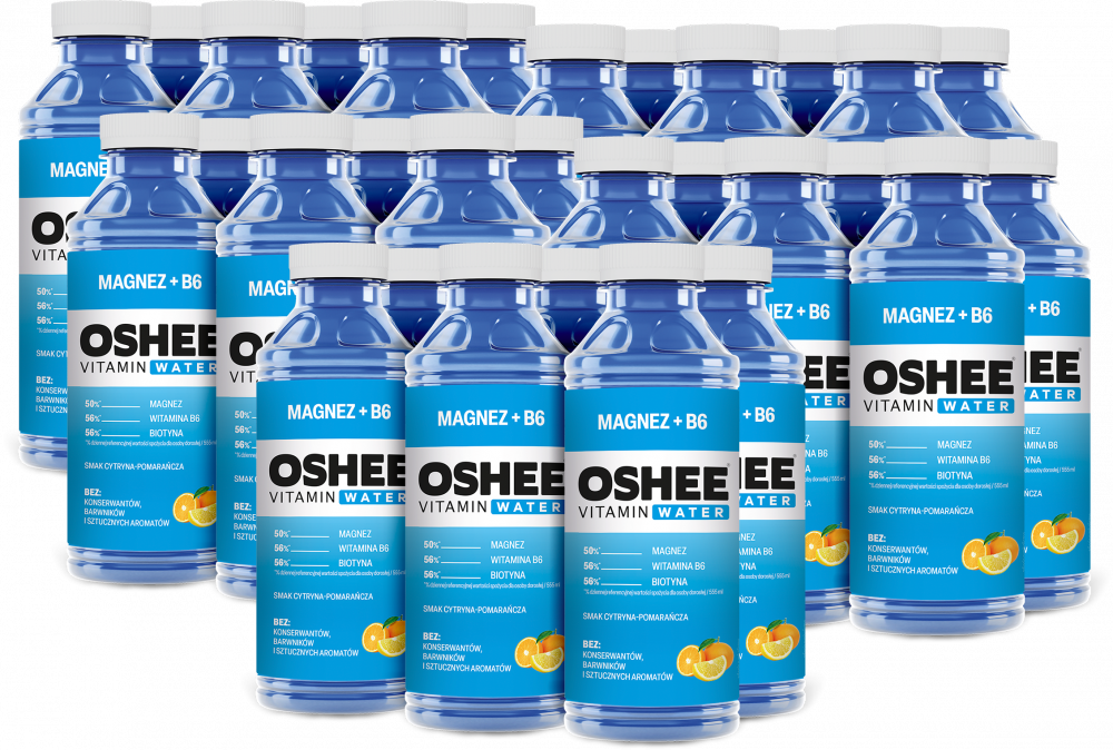 30x Napój niegazowany Oshee Vitamin Water Magnez + B6, butelka PET, 0.555l