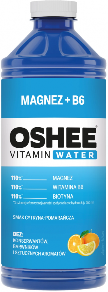 Napój niegazowany Oshee Vitamin Water Magnez + B6, butelka PET, 1.1l