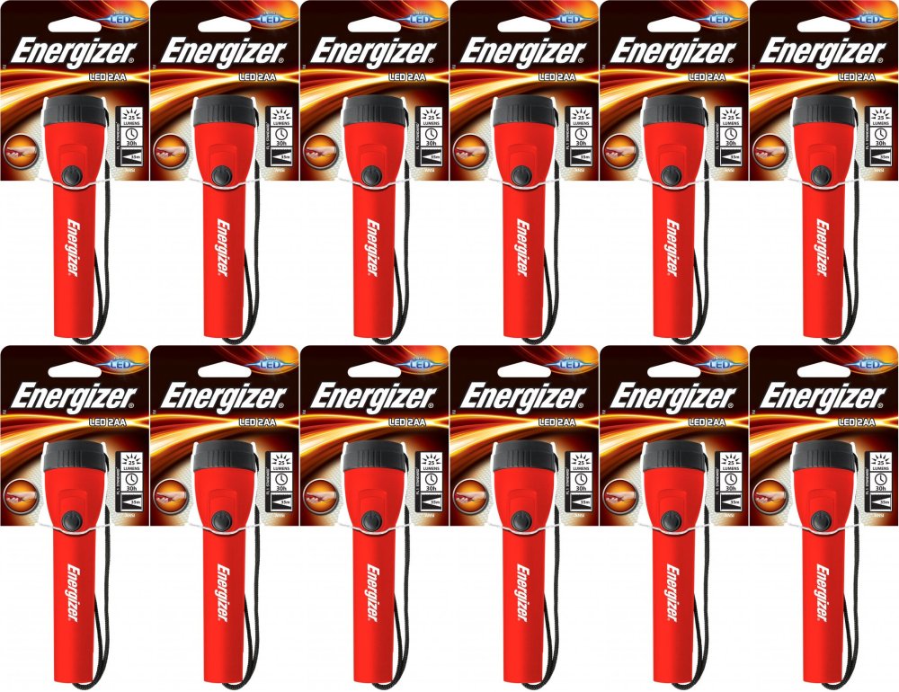 12x Latarka Energizer Plastic Led 2AA, czerwony