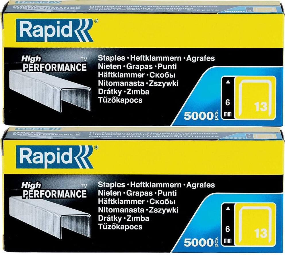 2x Zszywki Rapid, 13/6 5M, 5000 sztuk, srebrny