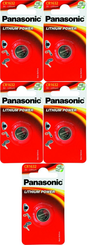 5x Bateria litowa Panasonic Lithium Power, 3V, CR1632, CR1632EL/1B, 1 sztuka