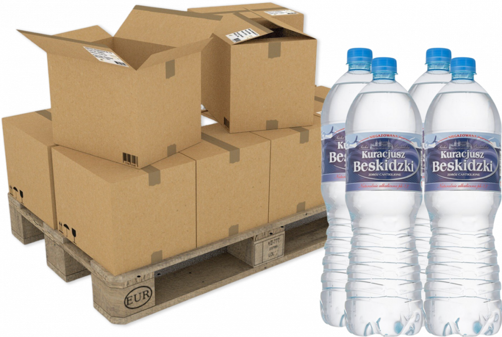 180x Woda niegazowana Kuracjusz Beskidzki, 1.5l, butelka PET