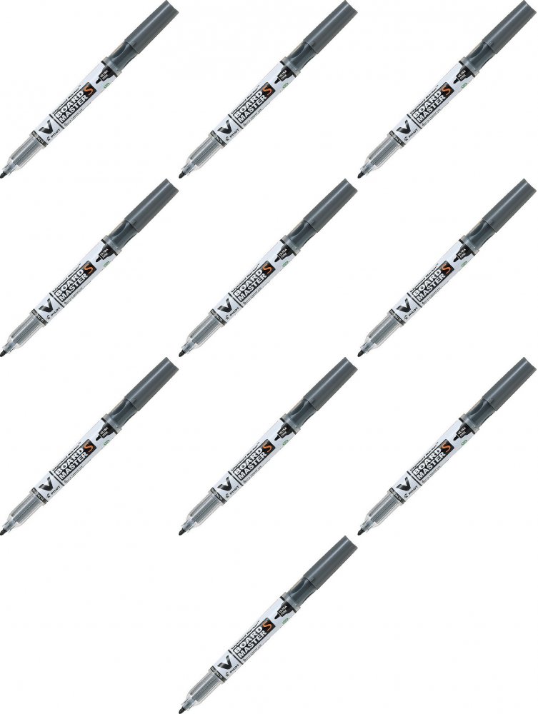 10x Marker suchościeralny Pilot, V Board Master S, okrągła, 0.8 mm, czarny
