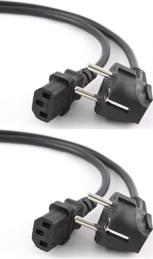 2x Kabel zasilający komputerowy Gembird PC-186-VDE-3M, 3m, czarny