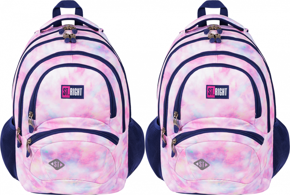 2x Plecak szkolny St. Right BP5 Pink Sky, czterokomorowy, 26l, 42x30x19cm, różowy