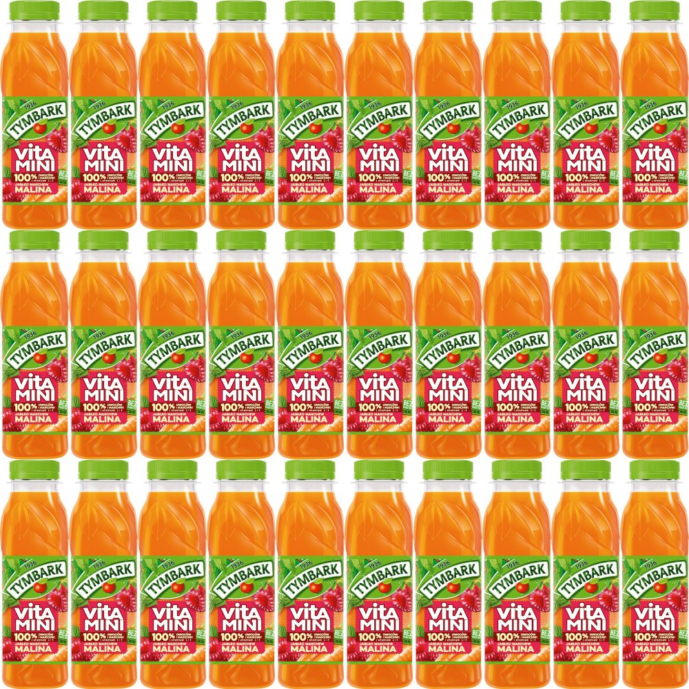 48x Sok Vitamini Tymbark, malina-marchew-jabłko, butelka PET, 0.3l