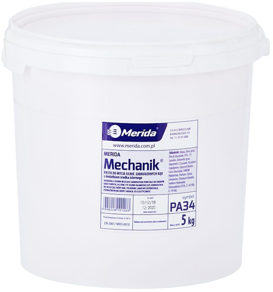 Pasta BHP Merida Mechanik, wiadro, 5kg, cytrynowy