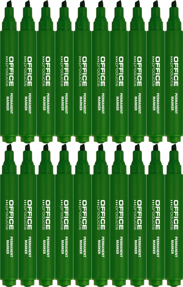 20x Marker permanentny Office Products, ścięta, 5mm, zielony