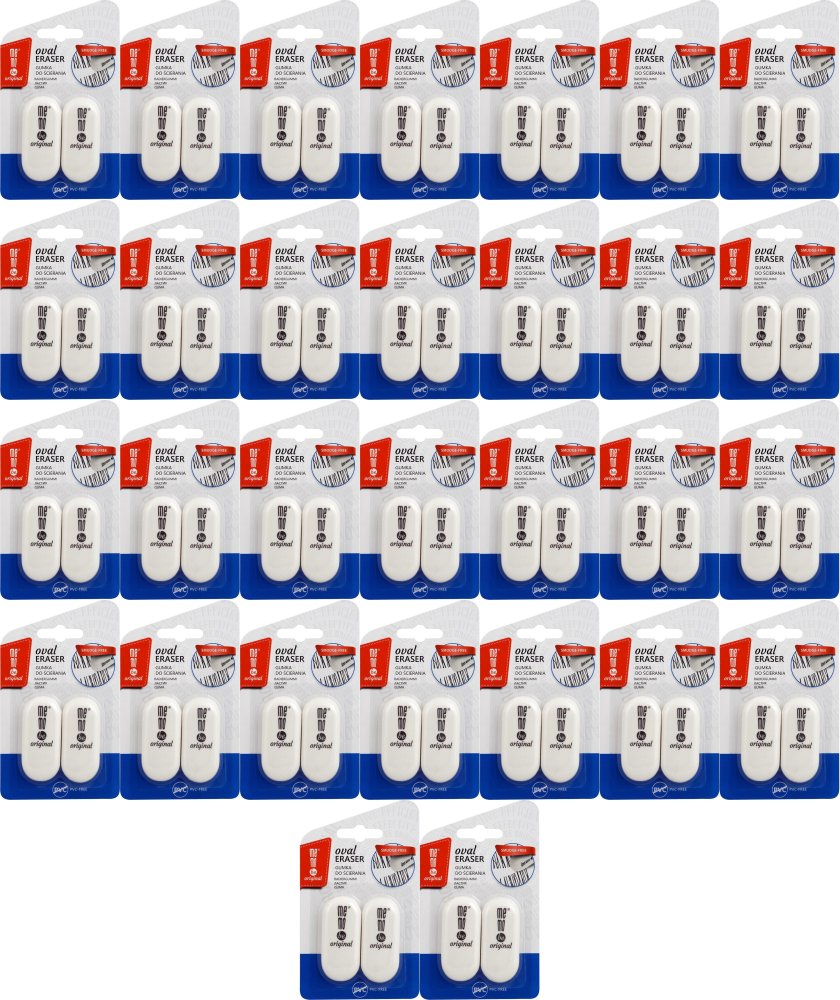 50x Gumka ołówkowa MemoBe Oval, 2 sztuki, biały