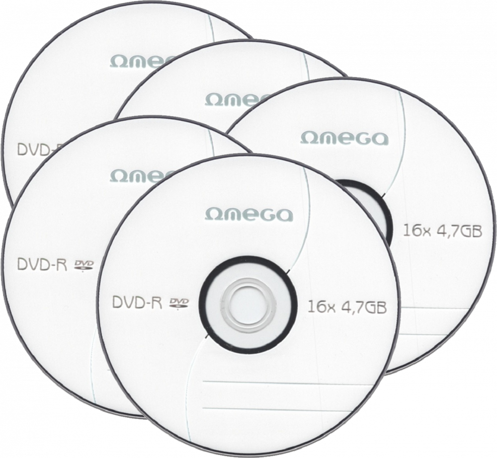 5x Płyta DVD-R Omega, do jednokrotnego zapisu, 4.7 GB, koperta