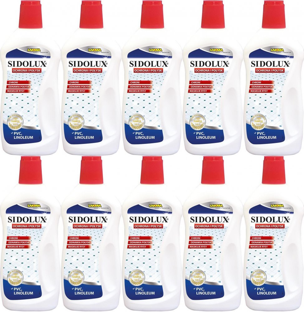 10x Płyn Sidolux Expert do ochrony i nabłyszczania PCV i linoleum, 500ml