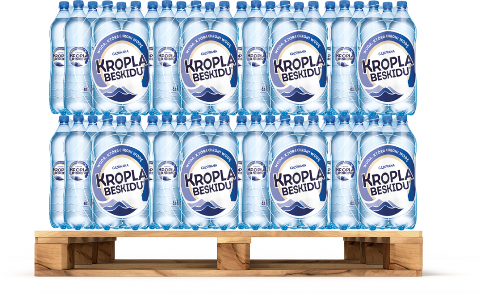 180x Woda gazowana Kropla Beskidu, 1.5l, butelka PET