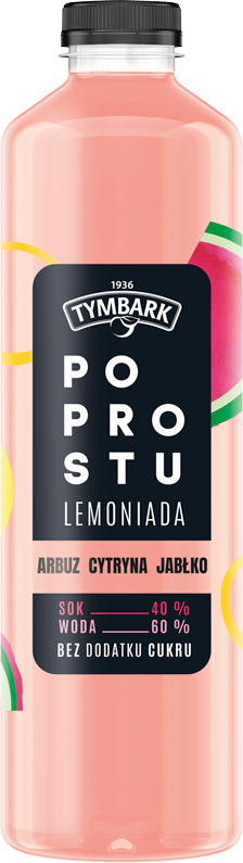 Napój Tymbark Po prostu Lemoniada, arbuz/cytryna/jabłko, butelka PET, 1.25l