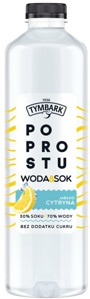 Napój Tymbark Po prostu Woda & Sok, jabłko i cytryna, butelka PET, 1.25l