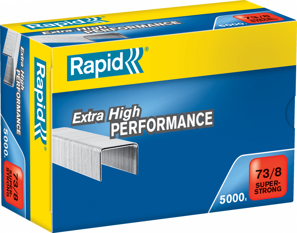 Zszywki Rapid Super Strong, 73/8 5M, 5000 sztuk, srebrny