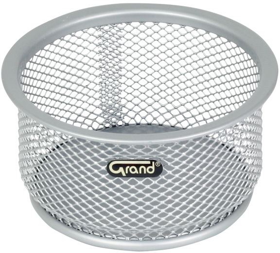 Pojemnik na spinacze Grand GR-010S, metalowy (druciany), srebrny